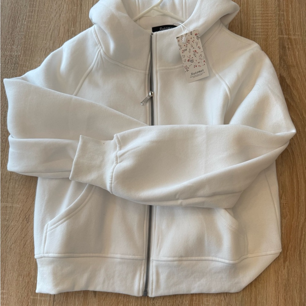 White Zip-Up Hoodie